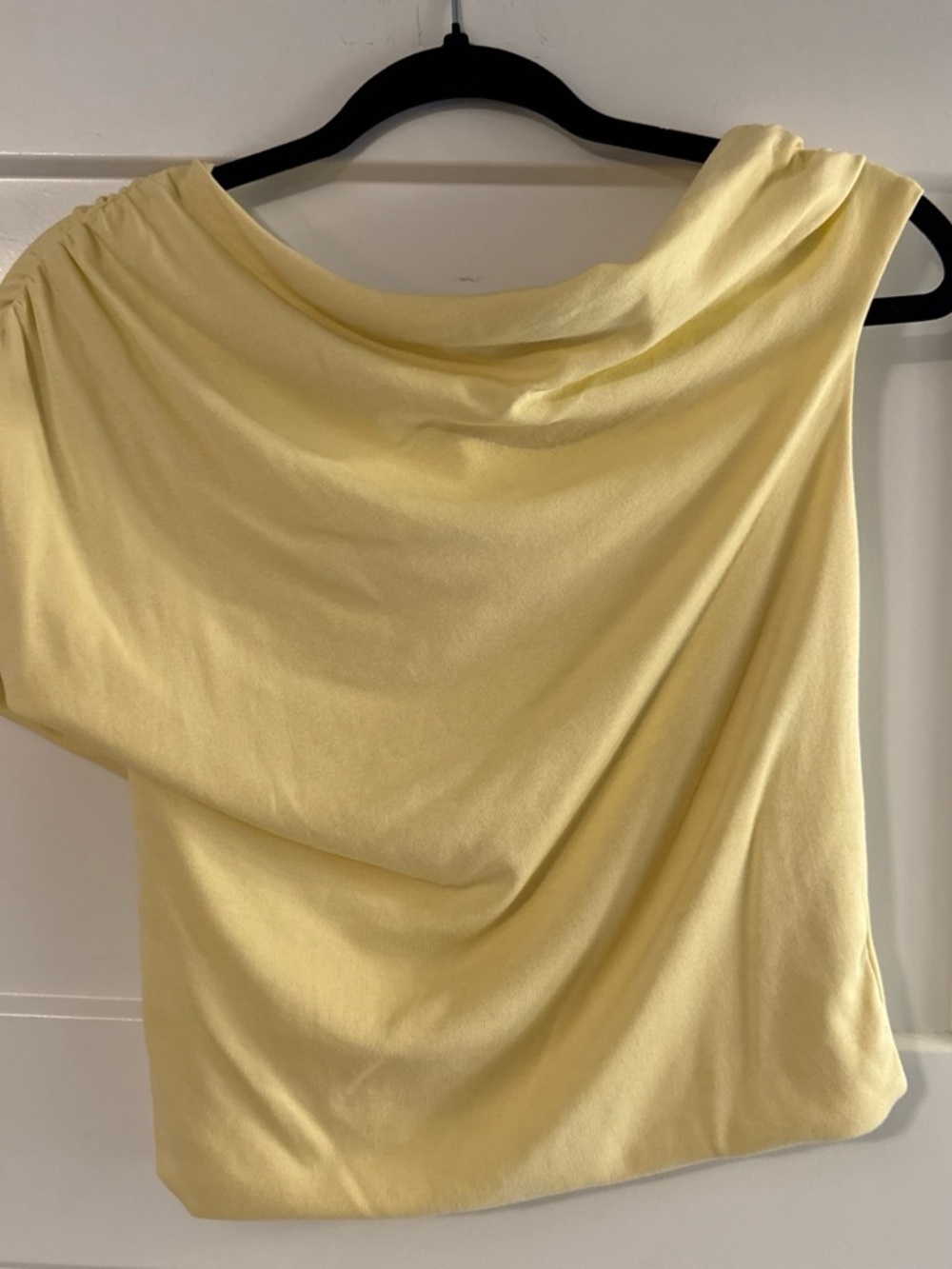 Zara Women's Drape Neck Top - Light Yellow